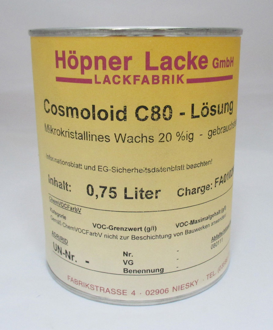 Roztok 20-ti % Cosmoloid C80 připraven k použití - 0,75 litrů