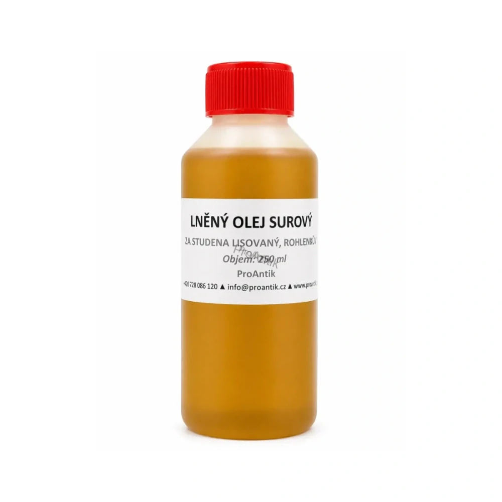Lněný olej surový, za studena lisovaný (Rohleinöl), 250ml