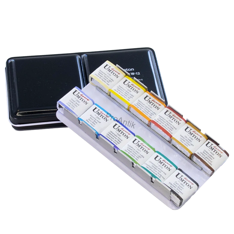 Umton akvarelová sada - plechová kazeta 12 x 2,6 ml