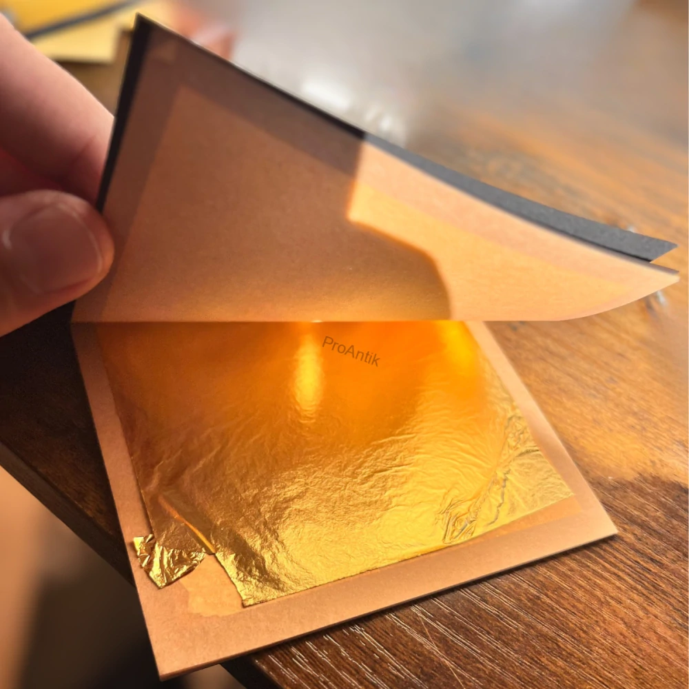 SLEVA - Zlato plátkové, ryzí, volně 24 karátů - 80 x 80 mm ~16g - 25 plátků - SLEVA KVŮLI NĚKOLIKA POŠKOZENÝM PLÁTKŮM