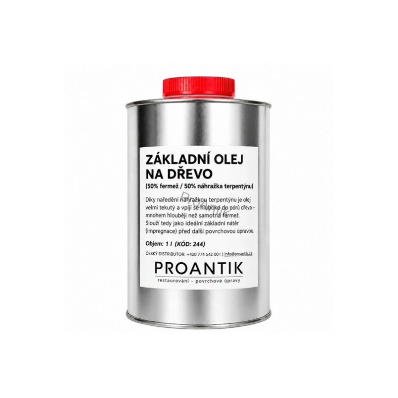 Základní olej na dřevo (50% lněná fermež / 50% náhražka terpentýnu)