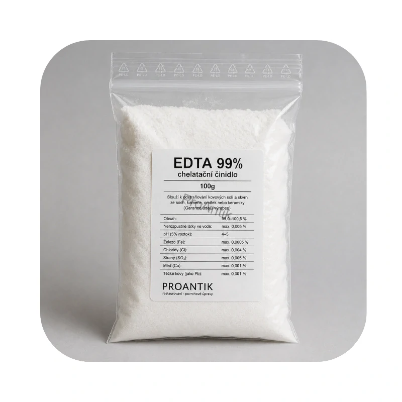 EDTA chelatační činidlo, analytická čistota 99% - C₁₀H₁₄N₂Na₂O₈ · 2H₂O, 1kg