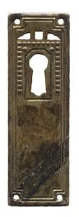 Kování na klíčovou dírku č.35, z mosazi "Secese-Art Deco" 27x85 mm