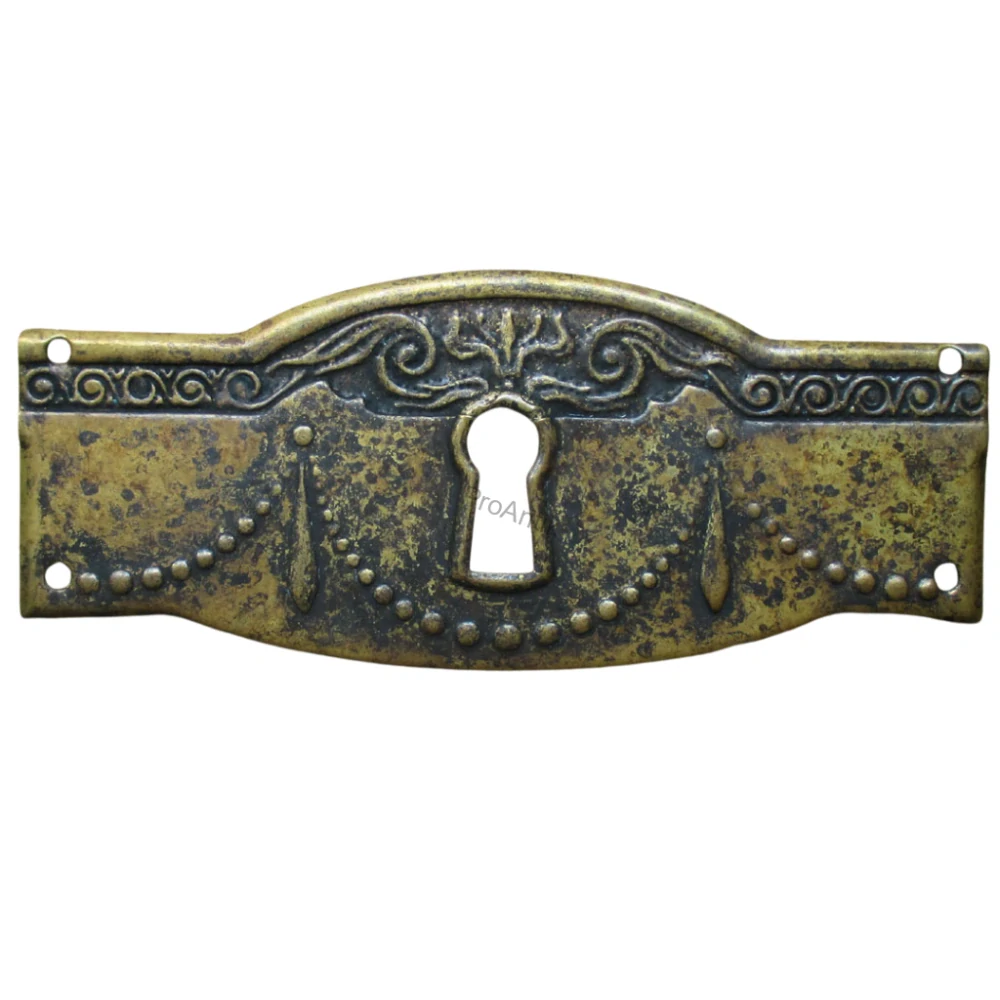 Kování na klíčovou dírku č.19 - patinovaná mosaz 98 x 42 mm