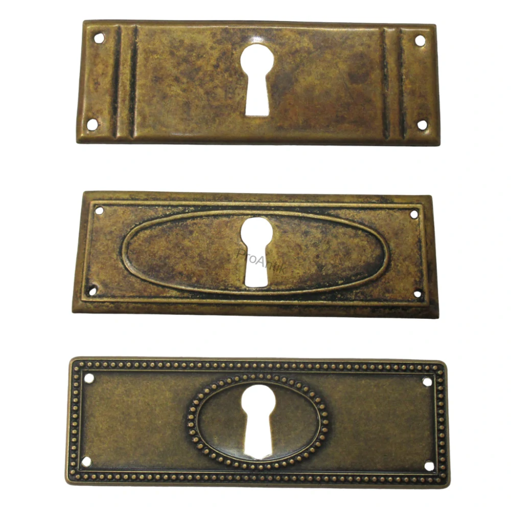 Kování na klíčovou dírku č.12 - z mosazi "Secese - Art Deco" 96x34 mm - tři druhy