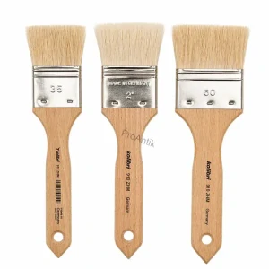 Štětec plochý široký na lak a šelak, bílá koza - zvolte velikost