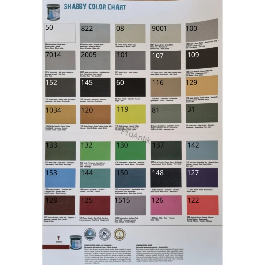 Shabby Provence křídová barva na dřevo pro vintage, selský vzhled - 750 ml, Slonová kost