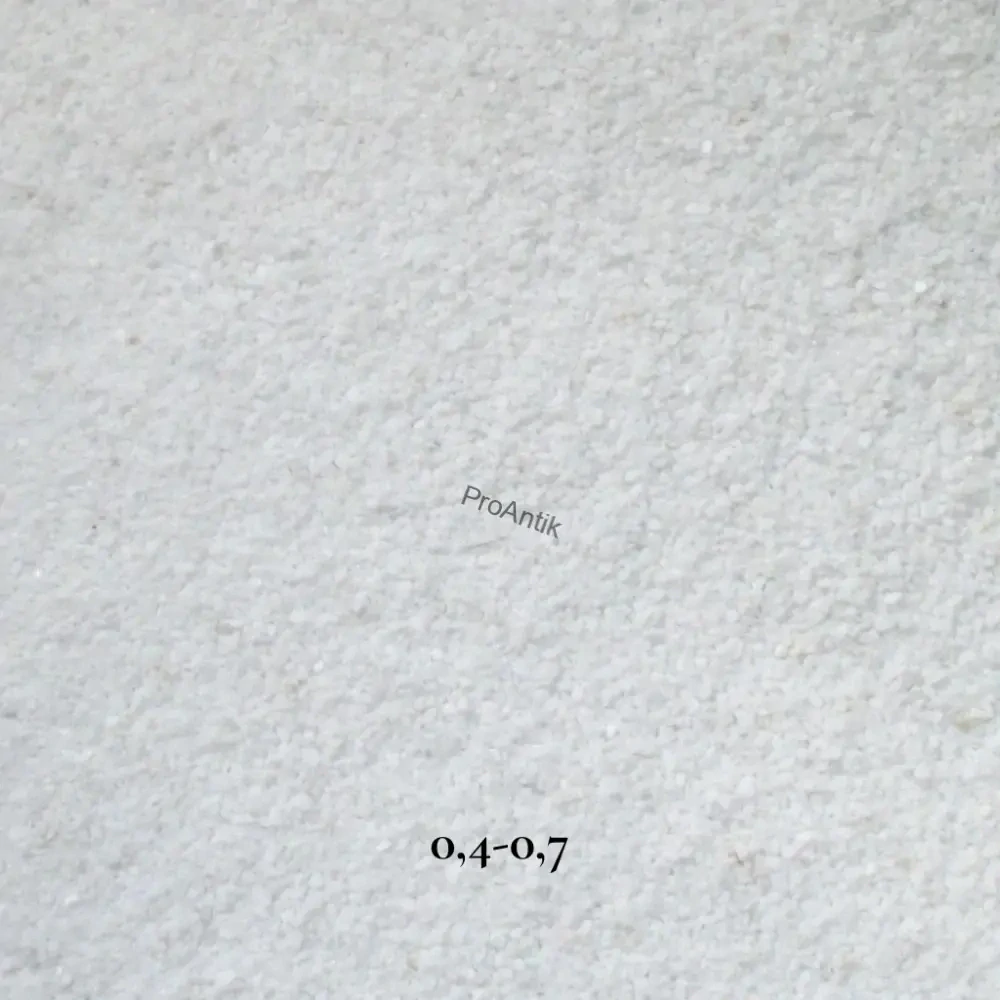 Mramorová drť, moučka z Carrary 0,4-0,7 mm, 1kg