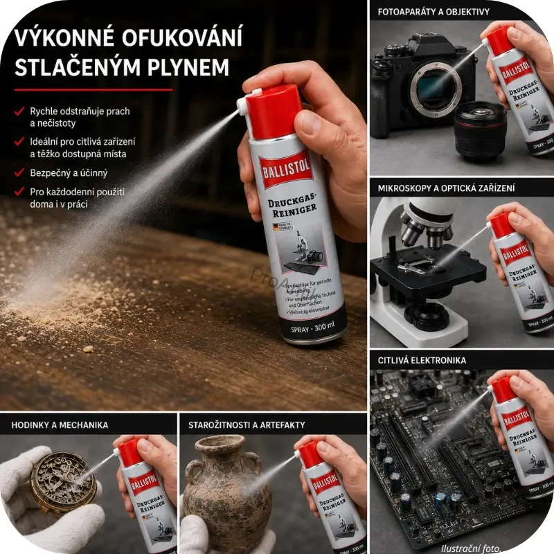Ballistol stlačený plyn k bezpečnému čištění, 300 ml