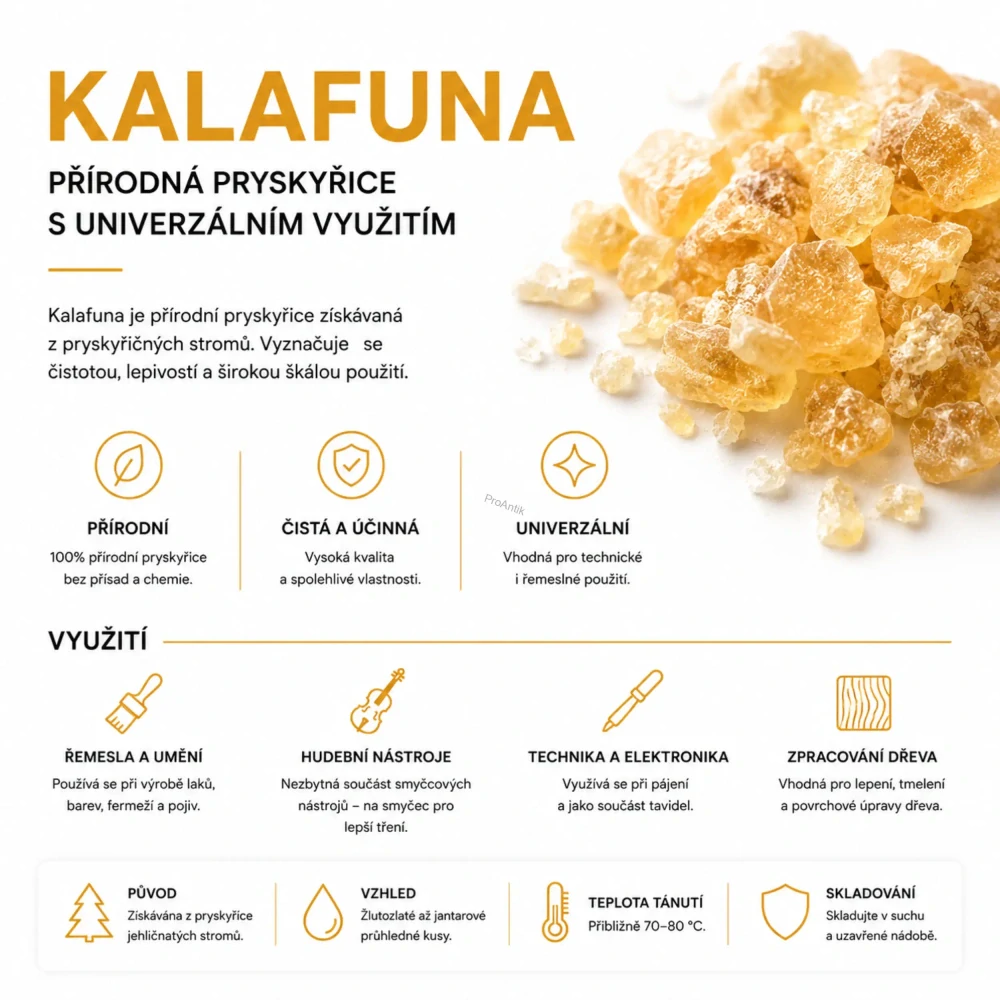 Kalafuna, světlá pryskyřice, prášek, 500g