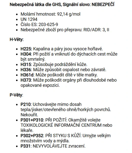 Toluen (C7H8) min. 99,6% - 5 l
