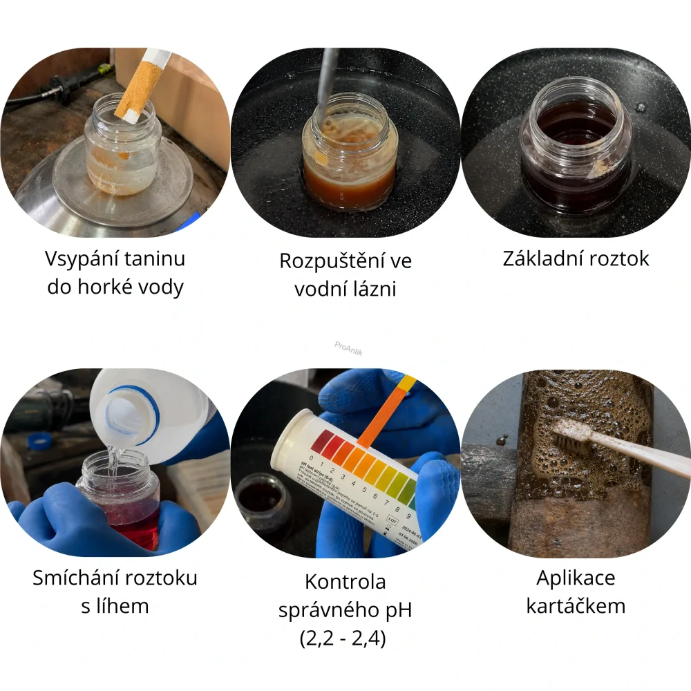 Tanin na černění a ochranu železa, inhibitor koroze, rozpustný ve vodě, 100g