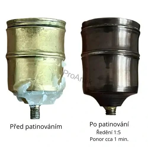 Černá patina na měď, mosaz, bronz, zinek, ocel, působí ihned - zvolte balení