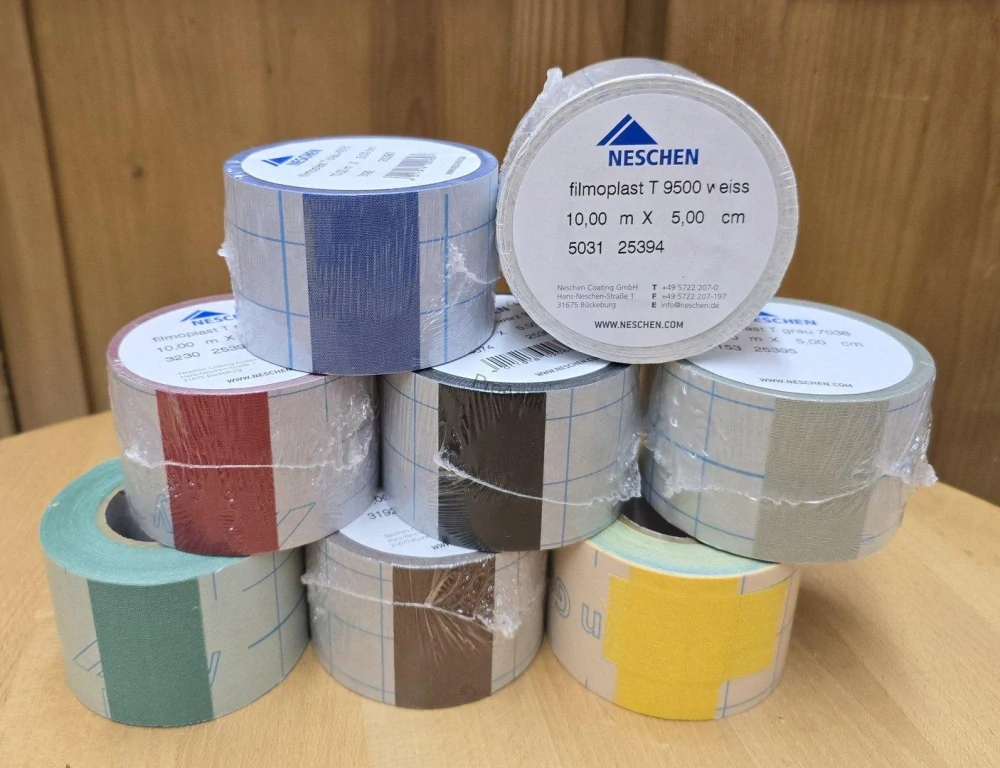 Archivační textilní páska pro opravy knih a map Filmoplast T, bílá, 3 cm