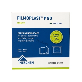 Bílá archivační papírová páska pro opravy knih, 50m - Neschen Filmoplast P 90 