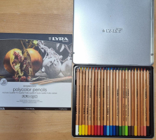 Umělecké olejové pastelky Lyra Rembrandt Polycolor, sada 24 barev v plechu