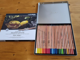 Umělecké akvarelové pastelky Lyra Rembrandt Aquarell, sada 24 barev v plechu