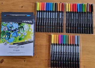 Profesionální akvarelové fixy Lyra Aqua Brush Duo, 36 ks sada