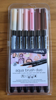 Akvarelové fixy Lyra Aqua Brush Duo, sada 6 ks Skin Tones