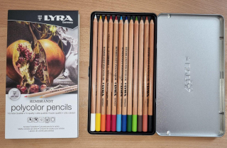 Umělecké olejové pastelky Lyra Rembrandt Polycolor, sada 12 barev v plechu