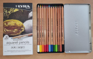 Umělecké akvarelové pastelky Lyra Rembrandt Aquarell, sada 12 barev v plechu