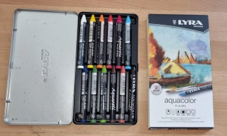 Vodou rozpustné voskové pastely Lyra Aquacolor, sada 12 ks