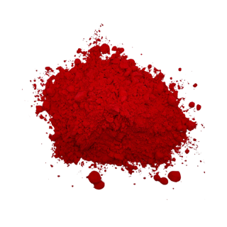 Rumělkově červená, práškový pigment
