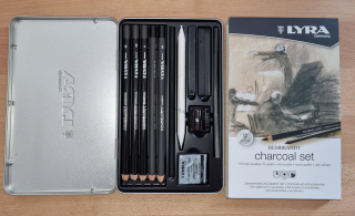 Profesionální sada na kreslení uhlem Lyra Rembrandt Charcoal Set, 11 ks v plechu