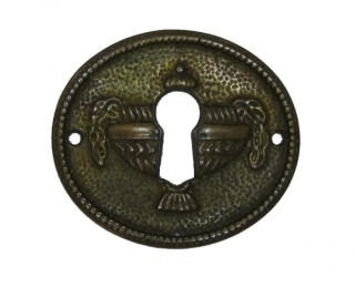 Kování na klíčovou dírku č.73, zamak, "Biedermeier" 49x43 mm