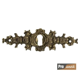 Kování na klíčovou dírku č.5 - horizontalní, odlitek z mosazi "Historismus" 107x35 mm