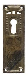 Kování na klíčovou dírku č.35, z mosazi "Secese-Art Deco" 27x85 mm