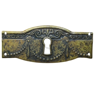 Kování na klíčovou dírku č.19 - patinovaná mosaz 98 x 42 mm