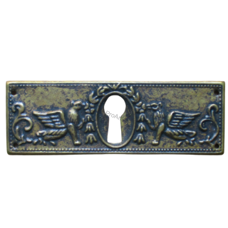 Kování na klíčovou dírku č.17 - patinovaná mosaz 97x33 mm