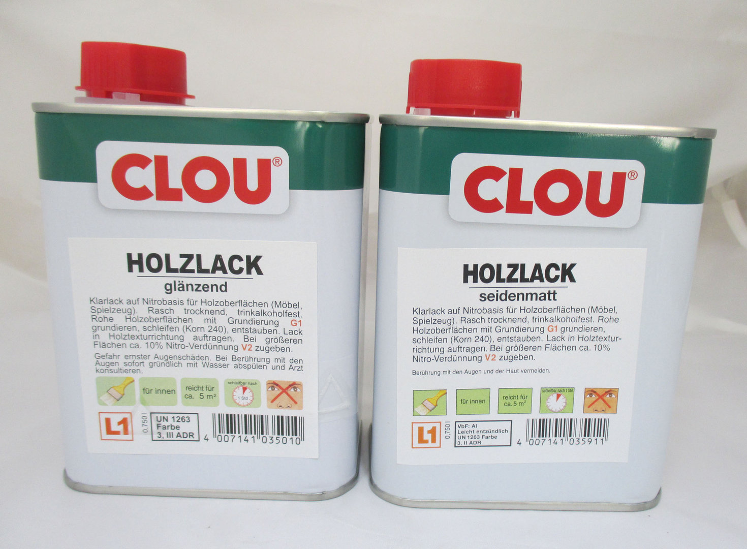 Lak na dřevo Holzlack hedvábný mat výrobce Clou - 750 ml