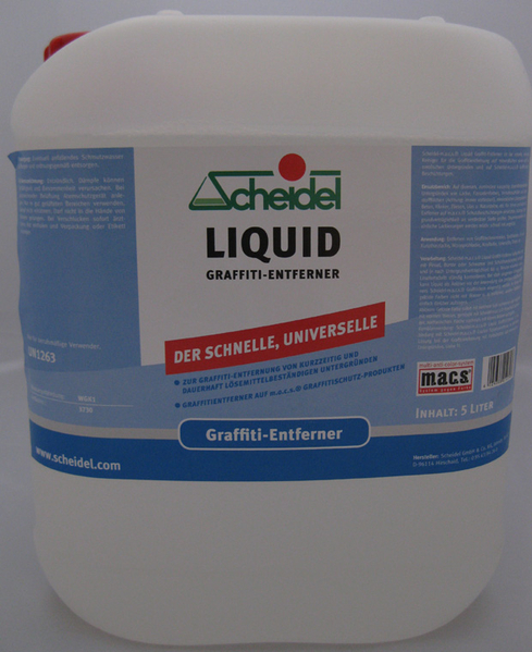 Odstraňovač graffiti Liquid od Scheidel - 1 litr v HDPE lahvi