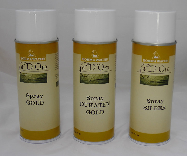 Retušovací lak ve spreji (Retuschierlack Spray) Dukátové zlato - výrobce Borma, - 400 ml