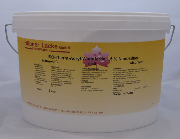 ISO-Therm-Acryl-Wandbarva 1,5% Nanosilber natur-bílá matt wischfest - 5 litrů