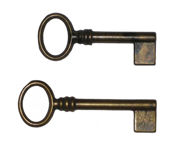 Klíč mosaz patinováno dutý  - 1 ks